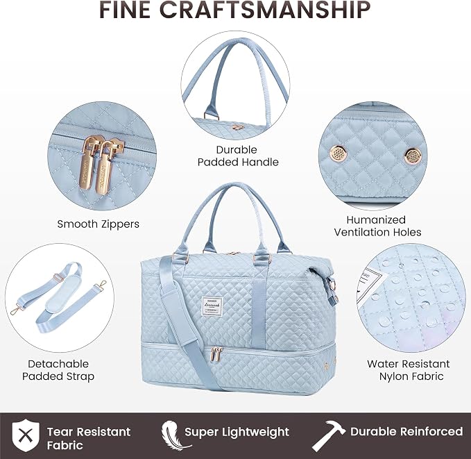 LOVEVOOK Travel Duffle Bag,Weekender Bags for Women with Shoe Compartment，Carry on Overnight Bag with Toiletry Bag,Gym Duffel Bag with Wet Pocket, Hospital Bags for Labor and Delivery - Image 6