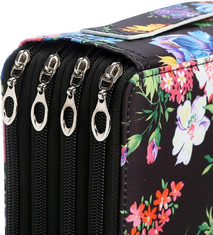 200 Slots Colored Pencil Case Organizer, 4 Layer Bag | Twill Oxford fabric,203 elastic loops,detachable handle,for travel, home storage,drawing tools,creative gifts - Image 5