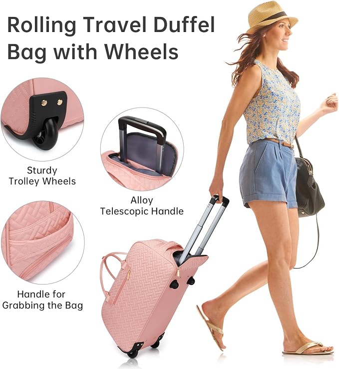 Duffle Bag for Travel, Weekender Bag with Shoe Compartment, Carry On Overnight Bag for Women with Toiletry Bag, Gym Bag with Wet Pocket, Hospital Bags for Labor and Delivery Beige - Image 3