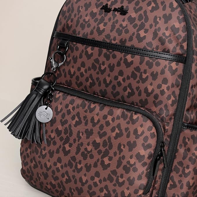 Itzy Ritzy Boss Plus Large Diaper Bag Backpack with 19 Pockets (Leopard) | Includes 2 Insulated Bottle Pockets, Changing Pad, Stroller Clips, Comfortable Padded Straps, Easy-to Clean, Travel-Ready - Image 10