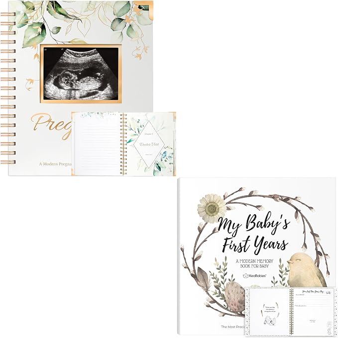 KeaBabies Inspire: Pregnancy Journal Memory Book and First 5 Years Baby Memory Book Journal - 90 Pages Hardcover Pregnancy Book - 90 Pages Hardcover First Year Keepsake Milestone Baby Book by KeaBabies