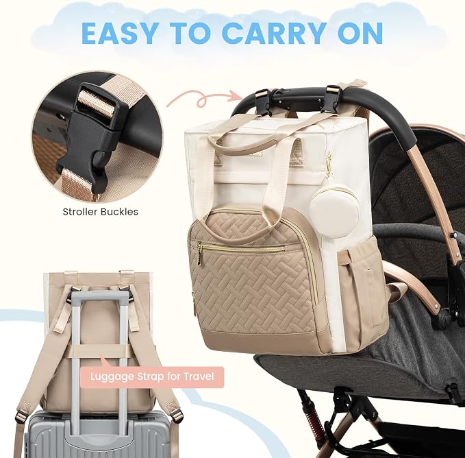 LOVEVOOK Diaper Bag Backpack, Large Capacity Portable Baby Bag with Foldable Diaper Changing Pad, Waterproof Baby Diaper Bags Gift for Mon Dad, Dark Coffee - Image 7