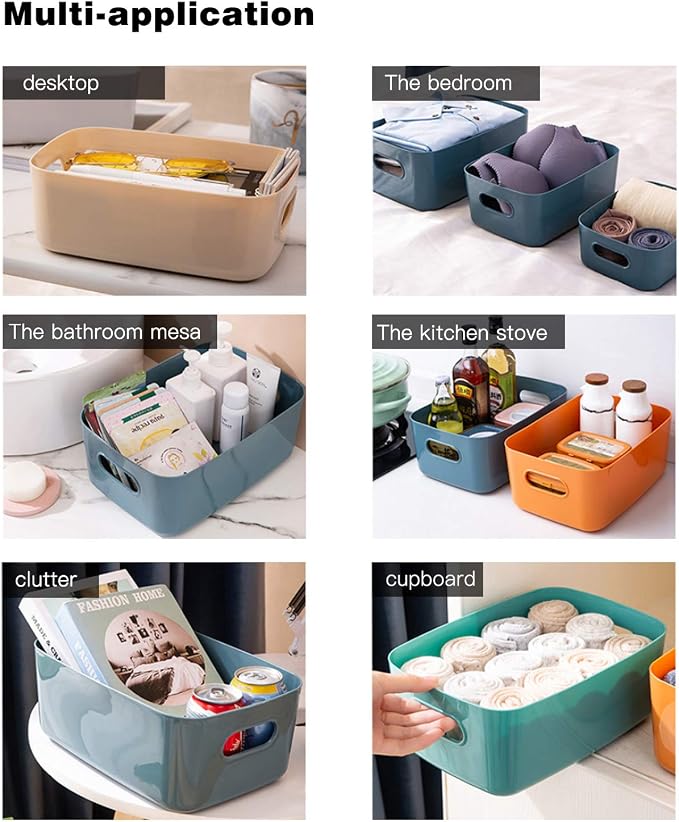 OWill 7 Pcs 2.1 L Plastic Storage Bins and Baskets for Efficient Home Classroom Organization Small Containers in Multicolour for Kitchen, Cupboard box, and Bathroom Organizer on Shelves and Tubs - Image 5