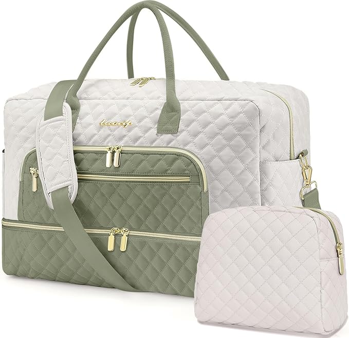 Travel Duffle Bag Weekender for Women - Carry-On Overnight Bag Personal Item Bag with Shoe Compartment & Wet Pocket Large Weekend Tote Bags with Toiletry Bag Hospital Bags for Labor and Delivery by LUOCIP
