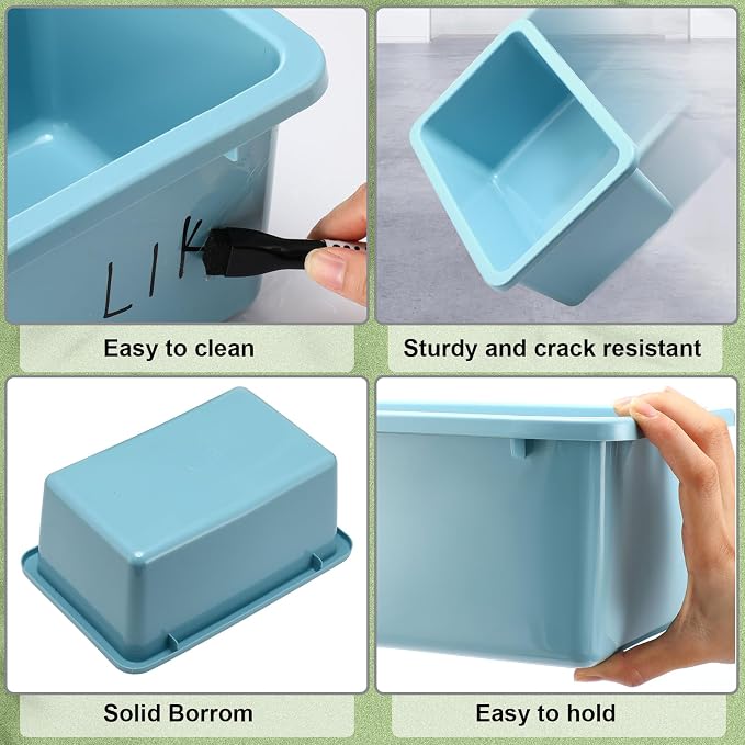 Thyle 12 Pieces Plastic Cubby Bins with Labels 11.6 x 7.7 x 5 Inch Classroom Book Bins Stacking Storage Container Organizer Storage Cubbies for Classroom Office (Retro Color) - Image 3