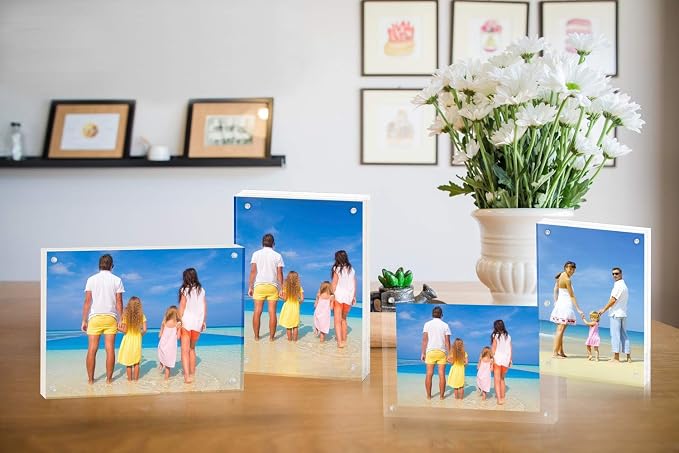 Meetu Acrylic Picture Frame 6x8 Tabletop Photo Frame Magnetic Double Sided Frame Free Standing Desktop for Display Document, Certificate, Photograph, Artwork in Office Room - Image 6