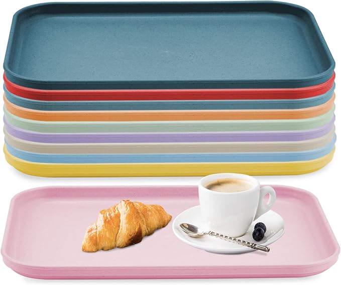 Plastic Art Trays,10-Pack Large Plastic Art Trays (14.9 x 10.6in),Stackable Activity Tray Crafts Organizer Tray Serving Tray Jewelry Tray for DIY Projects, Painting, Beads, Organizing Supply by Coobbar