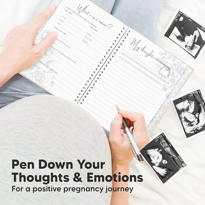 KeaBabies Pregnancy Journal, Pregnancy Announcements & First 5 Years Baby Memory Book Journal - 80 Pages Hard Cover Pregnancy Book For Mom To Be Gift - 90 Pages Hardcover First Year Keepsake Milestone - Image 5