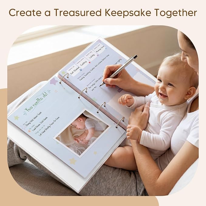 Pregnancy Journal for First Time Moms - LARGE-SIZED 11.5" x 13" Baby Memory Book Keepsake for Boy Girl - Timeless First 5 Year Baby Book - New Mom To Be Gift Neutral Journal Scrapbook Photo Album - Image 7