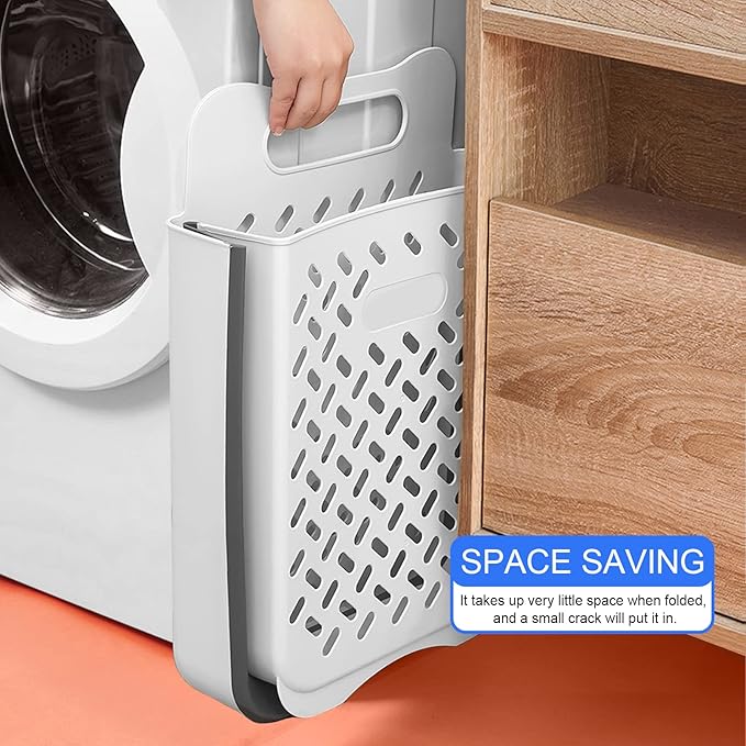 Laundry Basket Hamper,Hanging Wall Collapsible Laundry with Handle,Space-Saving Foldable Storage Dirty Washer Organizer Bin Multi-function Container Waterproof Durable,Set of 2(XL&M) - Image 6