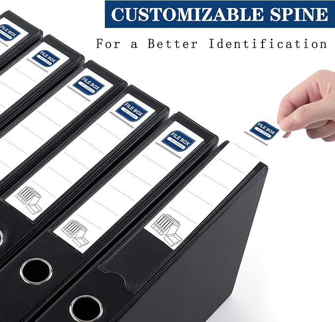 Storage File Boxes, 6 Pack Foldable File Boxes, 50mm Spine, Black | Archives Cases with Magnetic Closure & Clip, Plastic Document File Folder Paper Storage Organizer - Image 6