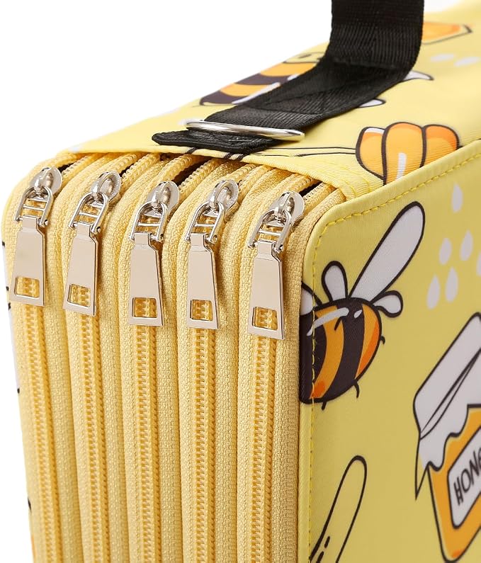 600-Slot Colored Pencil Case, 5-Layer Zipper with Shoulder strap and Handle | Organizer Bag for Pencil Storage Case for Artist Painter Office Sketch Travel Supplies - Image 3