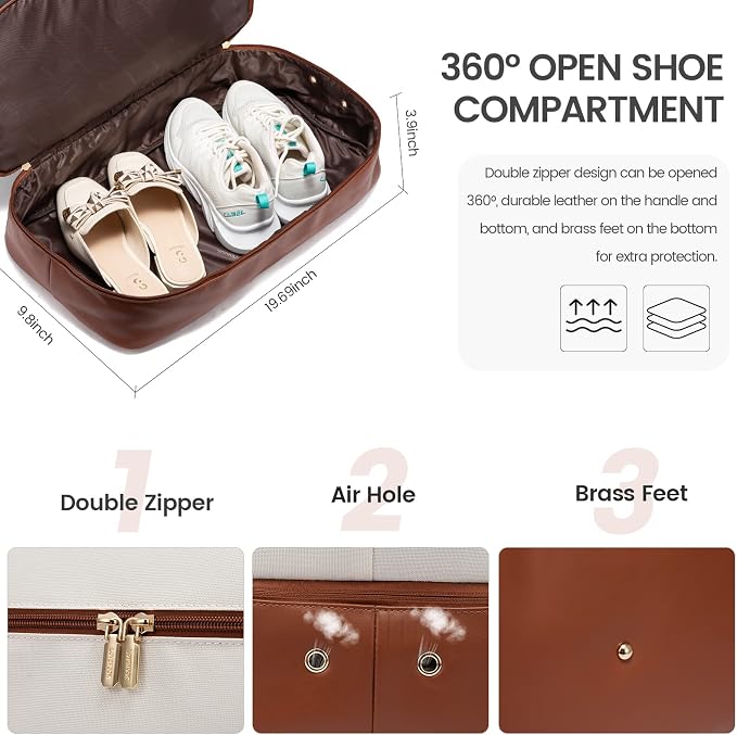 LOVEVOOK Weekender Bag for Women, Large Duffle Bag for Travel with 2 Packing Cubes, Carry on Overnight Bag with Shoe Compartment, Mom Hospital Bags for Labor and Delivery - Image 8