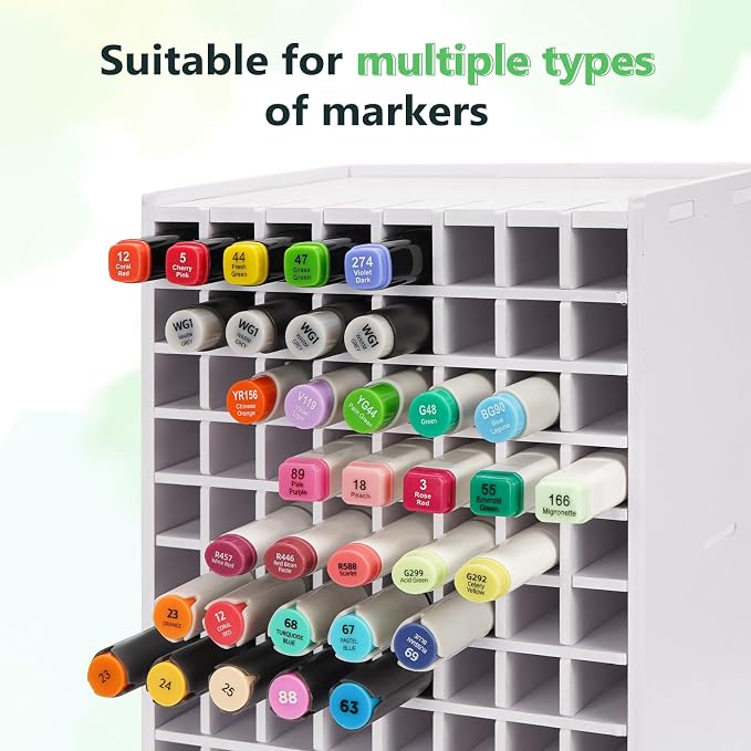 Art Marker Storage Rack for 120 Markers | Watercolour Brushes Pens Color Pencils Organizer Holder for Desk - Image 5