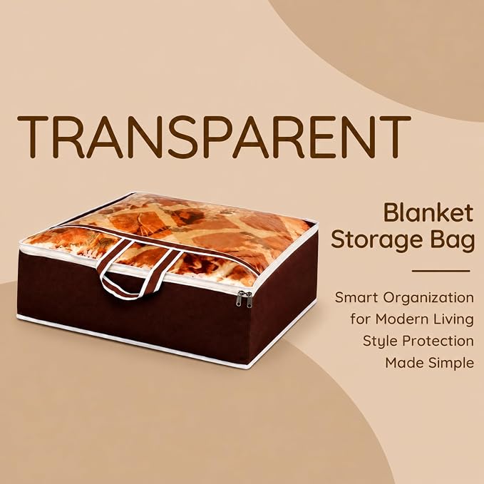 ANKIT INTERNATIONAL Garments Protect Clothes Organizer/Storage Bags for Blanket, Quilts & Rajai Storage Combo Pack of 06 with Dust Protection Front Clear window & Zip Closure for Multi-Purpose - Image 3