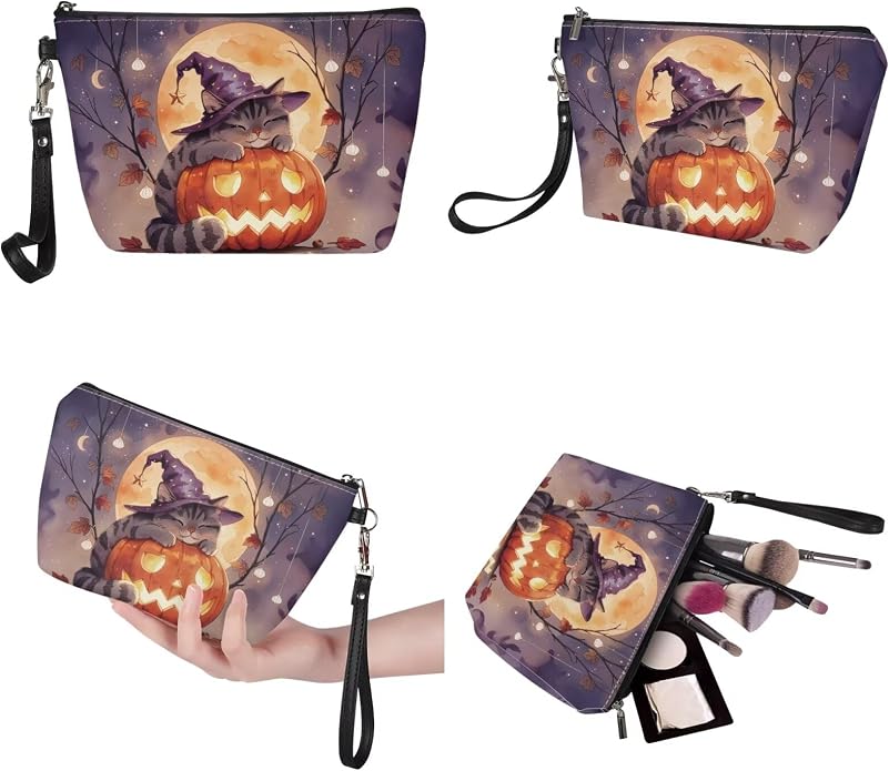 GIFTPUZZ Women Top Handle Bags Handbags with Zipper Leather Wallet Cash Card Phone Holder and Makeup Bag Set 3pcs - Image 6