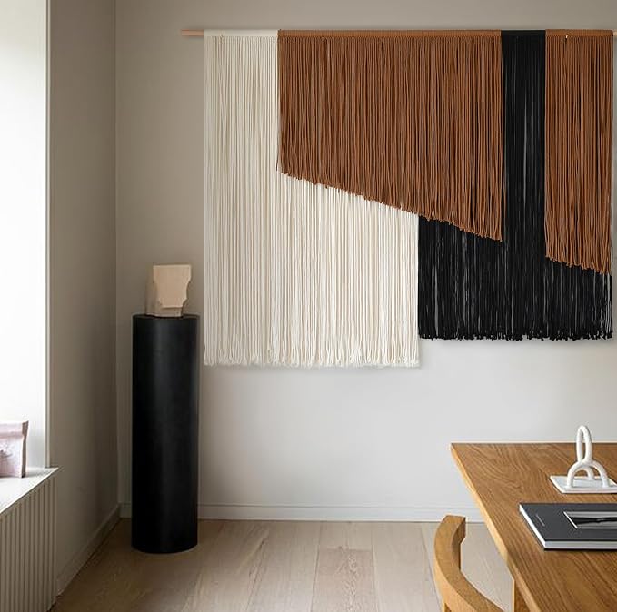 Jakalin Macrame Wall Hanging, Dip Dye Fiber Yarn Art, Boho, 57"x43" | Hand-dyed Cotton, Fine Craftsmanship, Boho Tapestry, Living Room, Bedroom, Nursery, Apartment Decor - Image 3