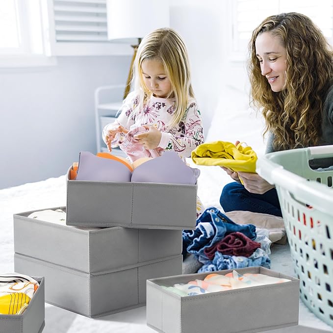 【FAMILY PACK】Drawer Organizer Clothes, 20 Pack Dresser Organizer Bins for Baby Clothes - Underwear Bra Sock Organizer - Fabric Closet Organization and Storage Dividers for Nursery Bedroom Dorm - Image 8