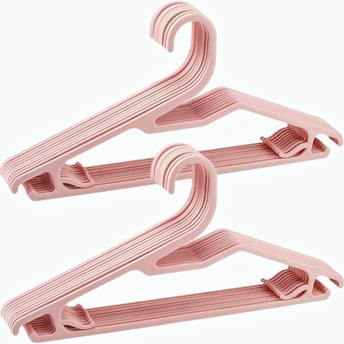 Plastic Blouse Hangers for Women, Short Neck Hangers for Closet, Z-Shape Shirt Hanger 16.5", Cute Clothes Hanger for Adults Suit, Hoody, Coat, Jacket, Dress, Percha Pink 20pcs by VSVstoage
