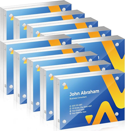 10 Pack Mini Acrylic Picture Frames 2.5 x 3.5 Inch | Clear Acrylic Business Card Frame Double Sided Magnetic Photo Block Frames Wallet Size Desktop Display Stand for Office Home by Adboros