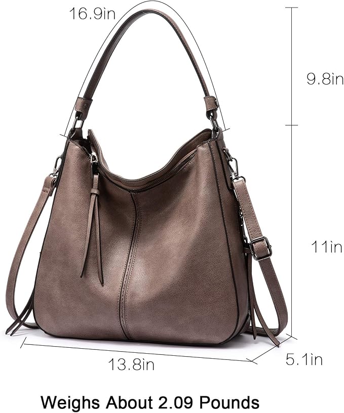 Hobo Crossbody Bag for Women, Designer Shoulder Purse Handbags - Image 2