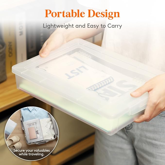 Lifewit 5 QT Paper Storage Bins with Lid, Document Organizer, 12 Pcs, Clear | Plastic File Container Fits 8.5" x 11" Letter& A4 Papers, Classroom Organization for Board Game, Document, Craft, Art Supply - Image 7