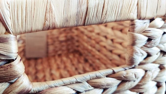 M4DECOR Set of 6 Rectangular Wicker Storage Baskets for Shelves | Water Hyacinth Storage Baskets, Pantry Baskets for Organizing, Handwoven - Image 7