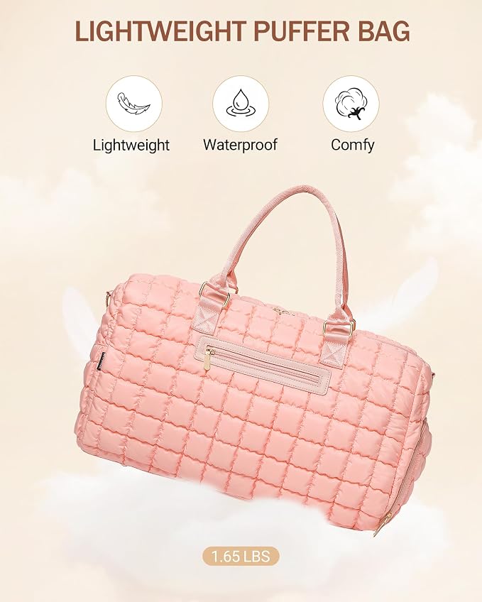 Duffle Bag for Travel, Weekender Bag with Shoe Compartment, Carry On Overnight Bag for Women with Toiletry Bag, Gym Bag with Wet Pocket, Hospital Bags for Labor and Delivery Beige - Image 2