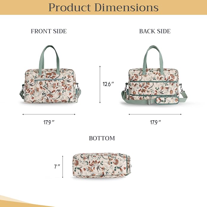 Maison d' Hermine Weekender Bags for Women Cotton Quilted Duffel Overnight Luggage Weekend Bag for Men Gym Gifts Travel | Overnight Luggage Weekend Bag for Men Gym Sports Gifts Duffle bag Business Travellers Trip Spring Summer - Image 5