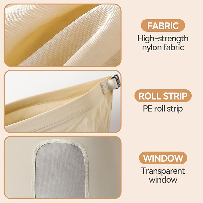 2-Pack Roll Top Comforter Storage Bag,Blanket Storage Bags | Taslon Fabric, Machine Washable, Moisture/Dust/Tear-Resistant. Self-Compression.Clear Window. for Home & Travel - Image 5