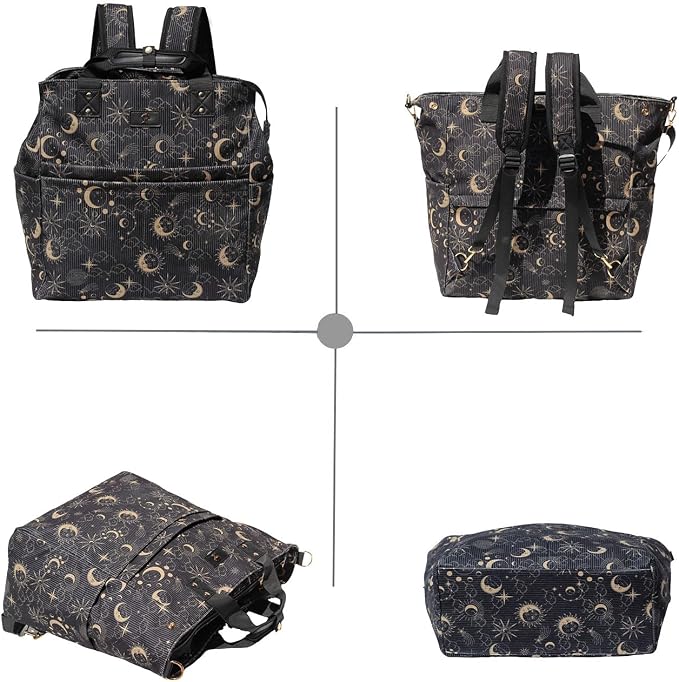 Diaper Tote Bag Totepack Backpack Crossbody Bag 3 in 1 for Women Laptop Backpack Multifunctional with Insulated Pockets - Image 7