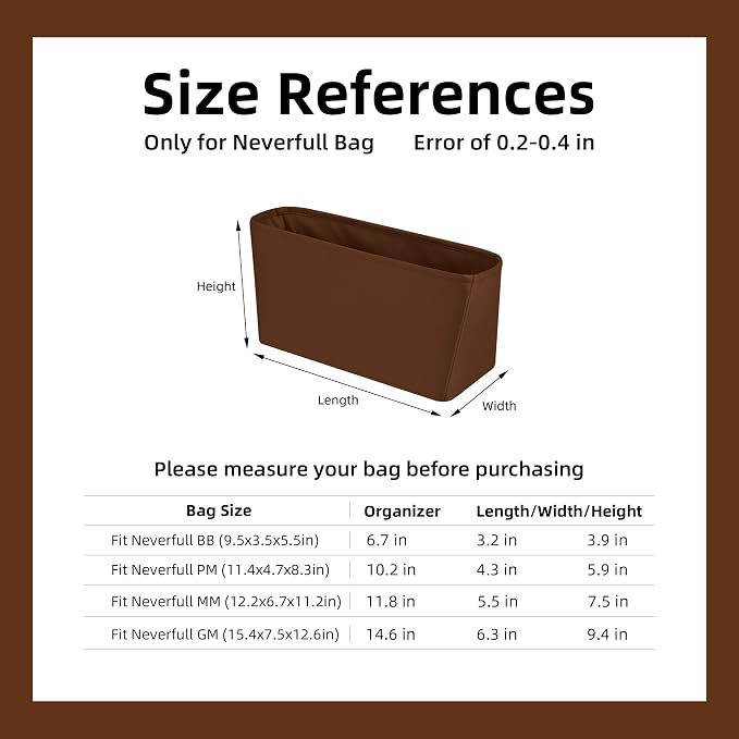 DGAZ Purse Organizer Insert Fits Neverfull-Mini/PM/MM/GM Bags，Silk Bag Organizer，Luxury Handbag & Tote Shaper（MM, Gold） | Soft and Lightweight,Perfect Fit,Multi-pocket Storage,Bag Protector,Luxury Bag Care,Handmade,for Smooth Bag Organizer - Image 7