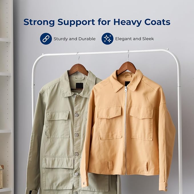 SereneLife 50-Pack Wooden Coat Hangers – Durable Suit Hangers with 360° Swivel Hook & Notches – Slim Design for Shirts, Jackets, Dresses, and More (Vintage) - Image 4