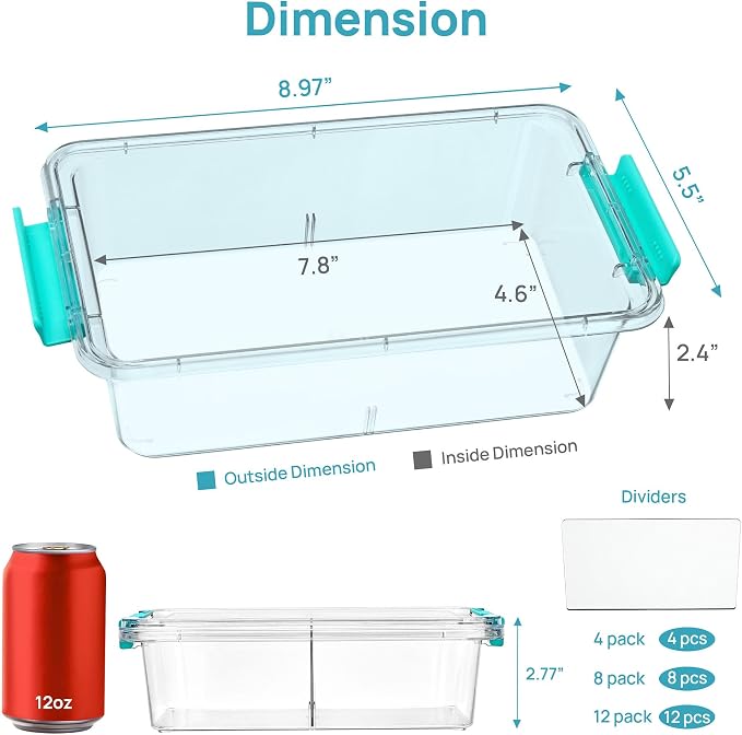 Vtopmart 16 Pack Clear Pencil Box with Removable Divider, BPA-Free Plastic Storage Containers for Pens, Pencils, Crayons, Markers, Craft Supplies and Small Items - Image 2