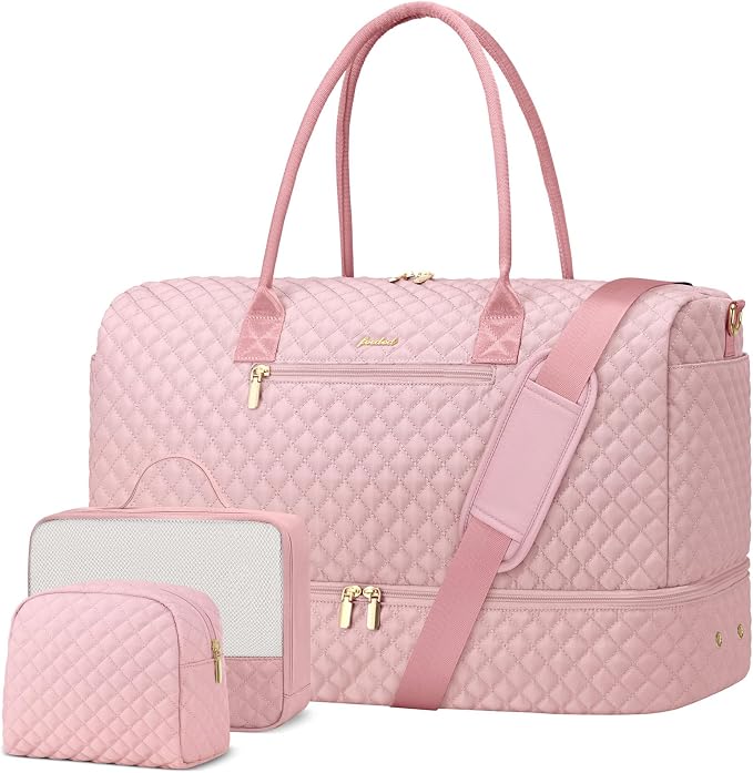 Travel Weekender Carry-on Bags for Women: Duffel Bag with Shoe Compartment | 40L Ample Space for 5 Day Trip Water-Resistant Durable with Toiletry Bag & Wet Pocket Suitable for Weekend Trips and Hospital by FOCDOD