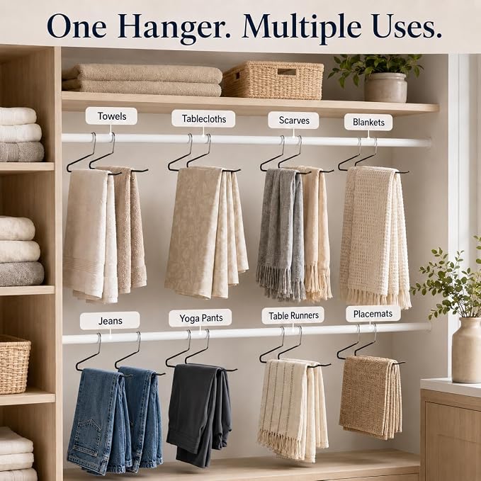 Pants Hangers 40 Pack Open-Ended Metal Pants Hangers Space Saving | Jeans Hangers with slim profile, metal pants hangers with non-slip coating, easy access for slacks, jeans, and trousers - Image 6
