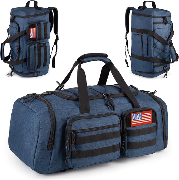 Tactical Gym Bag for Men,50L Large 3-in-1 Sports Duffle Bag for Travel Gym | Water Resistant ,Adjustable Shoulder Strap,MOLLE Weekender Overnight Bag with Shoes Compartment,Gym Backpack for Gym,Travel by ATRIPACK