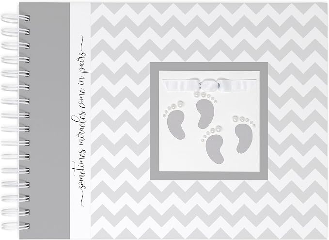 Personalized Twin Pregnancy Journal (8 Center Designs) - Hardcover Pregnancy Memory Book Customized with Babies’ Names, Nicknames or Phrase - Prompted Journal for New Moms (Gray Chevron + Gray) by Unknown