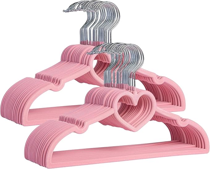 30 Pack Kids Velvet Clothes Hangers, Non-Slip Clothes Hangers for Infant and Toddler, Ultra-Slim Space Saving for Nursery Closet Organisation - Image 4
