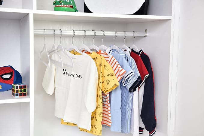 Quality Children's Plastic Non Velvet Non-Flocked Thin Compact Hangers Swivel Hook for Shirts Blouse Coats (White, 240) - Image 9