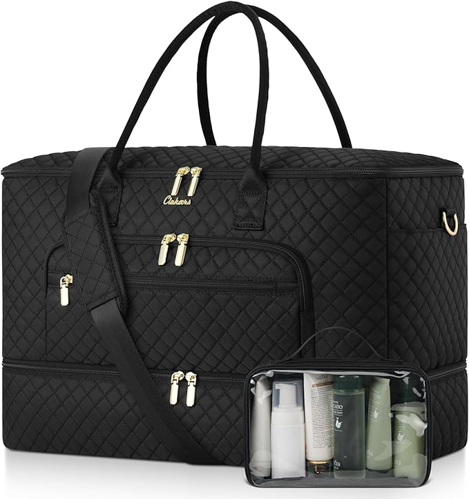 Travel Duffle Bag, Wide Open Large Weekender Bag for Women with Shoe Compartment, Carry on Overnight Bags with Toiletry Bag, Hospital Bag for Women Labor Delivery by Unknown