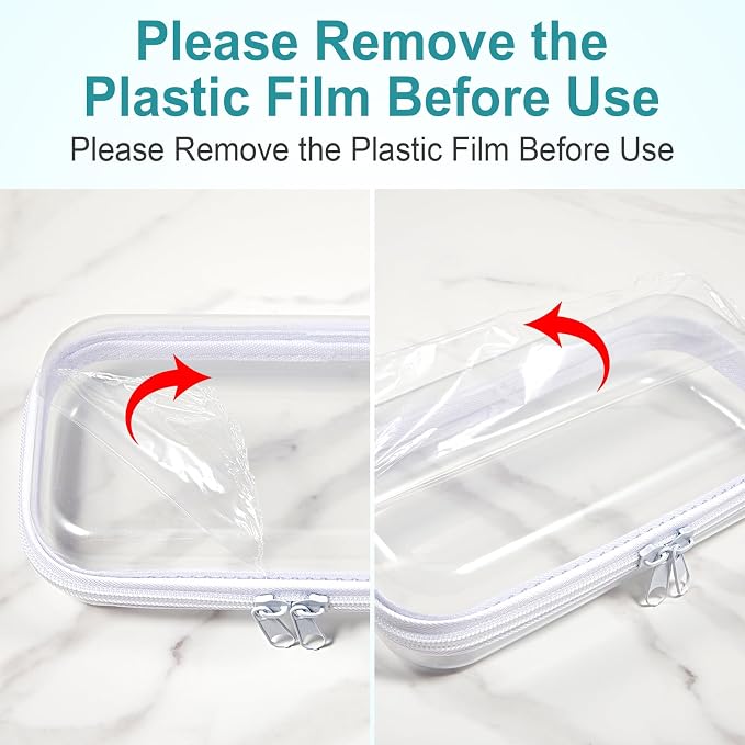 20 Pcs Clear Hard Zipper Case Bulk Hard Shell Plastic Pouch Transparent Double Zippers Toy Storage Organizer Bins for Building Blocks, Puzzles, Cosmetics(7.48 x 2.94 x 2 Inch) - Image 7