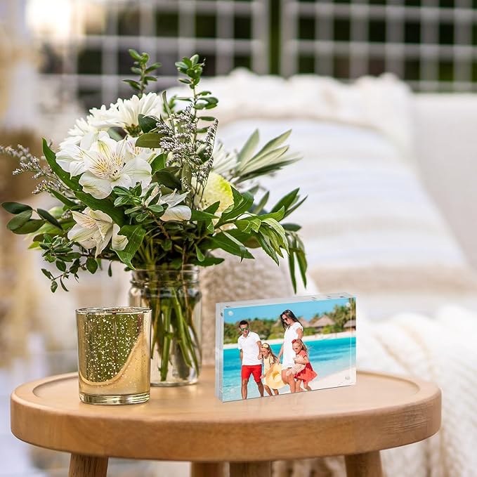 4x6 Acrylic Frame 36 Pack,20MM Thicker Frameless Clear Picture Frames | Freestanding Double Sided Magnetic Picture Frame,Acrylic Picture Frames for Desktop Display with Microfiber Cloth,Gift Ideal - Image 6
