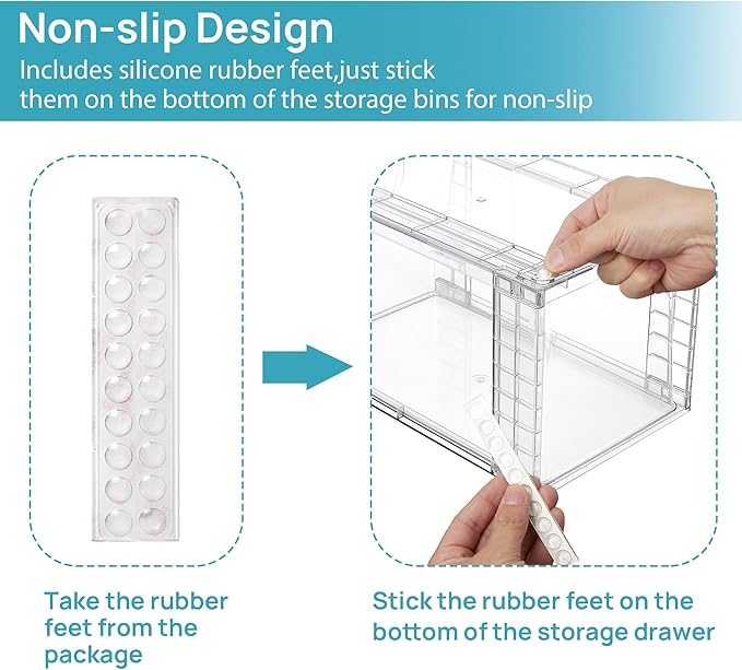 Vtopmart 8 Pack Stackable Clear Pantry Storage Drawers, Large - Image 7