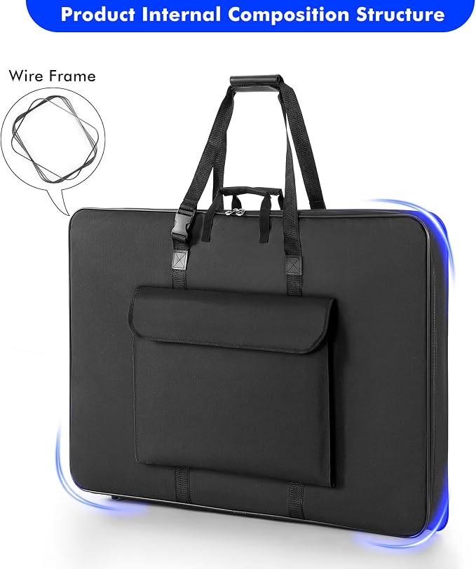 1st Place Products Premium Art Portfolio Case - 24" x 36" - Soft Sided - Steel Frame - Waterproof & Tear Resistant - Artwork, Photography, Sketch, LCD, Monitor, Solar Panel - Shoulder Straps & Handles - Image 2