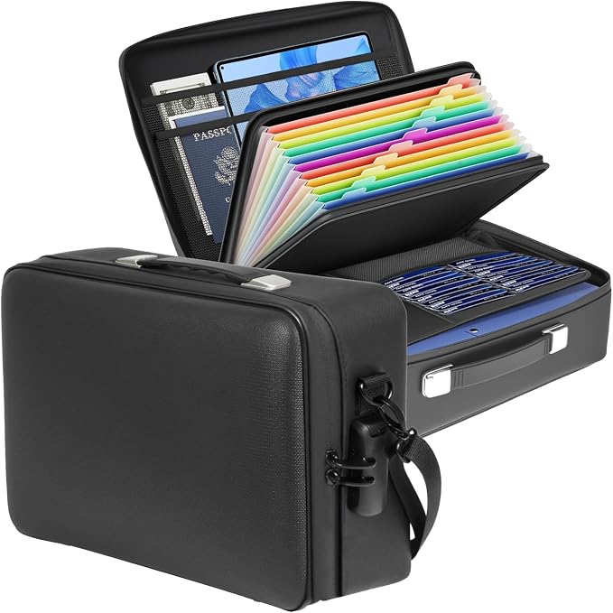 Document Storage Box with Combination Code, Water Resistant Hard Case | Durable Hard Shell Design,Water Resistant Exterior,Portable Carry Handle,Spacious Storage Capacity,Home and Office Use by Unknown