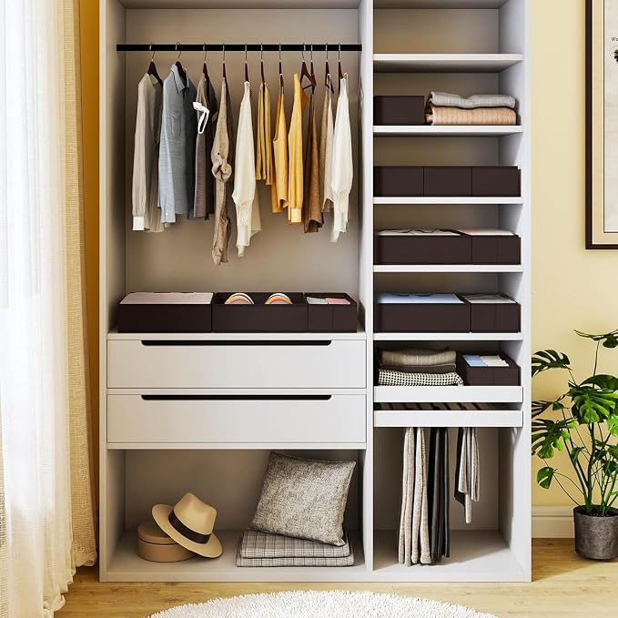 DIMJ Drawer Organizer 15 Pack - Foldable Baby Organizers and Storage & Dresser Organizer for Nursery, Bedroom, Closet - Nursery Organization Dresser Dividers for underwear, Sock, Bra, Belt, Tie, Brown - Image 5