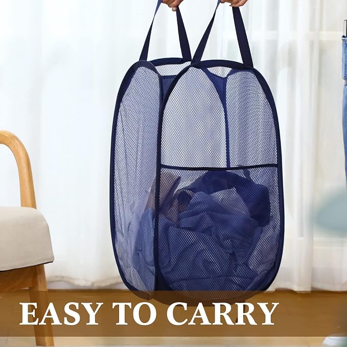 Gejoy 16 Pcs Mesh Pop up Laundry Hamper Bulk Collapsible Laundry Basket Large Foldable Clothes Hamper with Handles Ideal for Kids Adults, College Dorm, Travel, Hotel, 14. 1 x 22. 8 Inch - Image 5