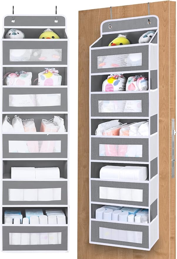 3 Pack Over The Door Organizer Storage, 5 Shelf Hanging Door Organizer with 10 Large Capacity Pockets, Anti Tilt 44 lb Load Behind Door Storage for Bedroom, Bathroom, Pantry, Nursery - Image 9