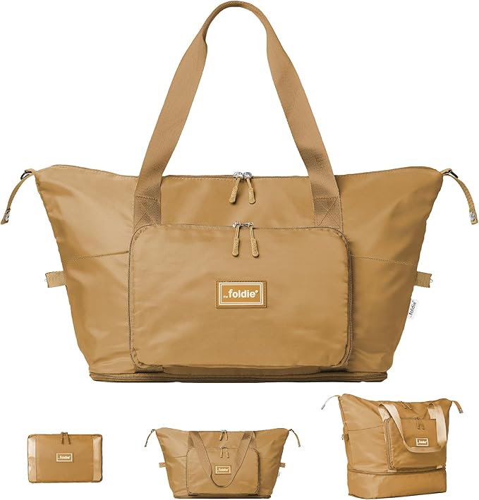 The Foldie Foldable Travel Bag for Women - 40L Weekender Bag with Multiple Pockets - Carry On Expendable Travel Bag by TheFoldie